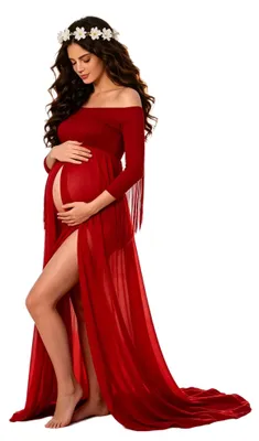 Immagine prodotto di Abito lungo elegante per donne incinte, con maniche lunghe