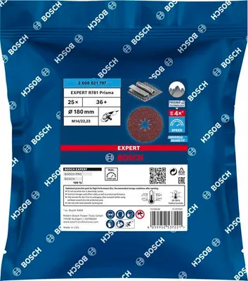 Produktbild von EXPERT R781 Fiberscheibe, 180mm,  K36,  25-tlg.