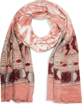 Produktbild von styleBREAKER breiter XXL Schal mit Azteken Ethno Boho Muster und Fransen, Strickschal, Uni 01017026