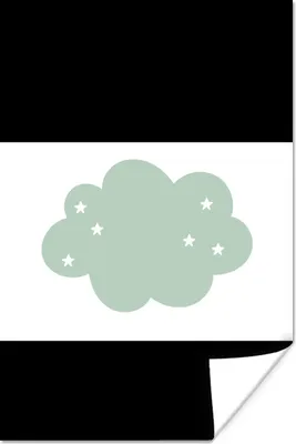Produktbild von MuchoWow® Poster Wolke - Mädchen - Jungen - Sterne - Pastell - Kind 120x80 cm - Bilder
