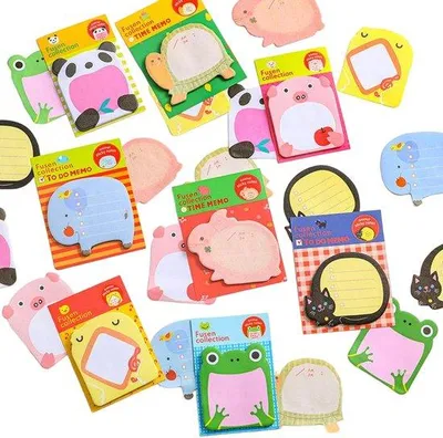 Productafbeelding van Set van 8 zelfklevende labels met leuke dierenmotieven, labels, 8 designs, 160 vellen, decoraties voor kinderfeestjes, geschikt voor school, thuis, als cadeau voor een feestje, stempelblokken, ideeënpapier