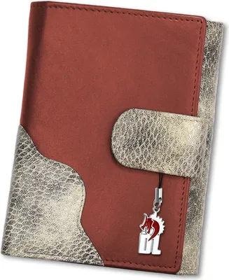 Produktbild von rot grau DrachenLeder Portemonnaie hoch Leder Brieftasche OPS700R