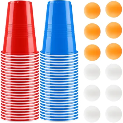 Produktbild von Beer Pong-Set mit 50 Bechern und 12 Tischtennisbällen
