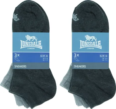 Immagine prodotto di Lonsdale 6 paia di calze da ginnastica altezza caviglia in cotone misto Gris43-46