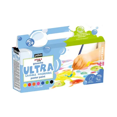Zdjęcie produktu dla Zestaw 7 zmywalnych gwaszy dla dzieci - 7 x 60 ml