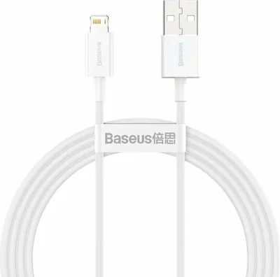 Zdjęcie produktu dla do ładowania i przesyłania danych Superior Baseus, USB na Lightning, 1.5 m, 2.4 A, 20W, 480Mbps, biały