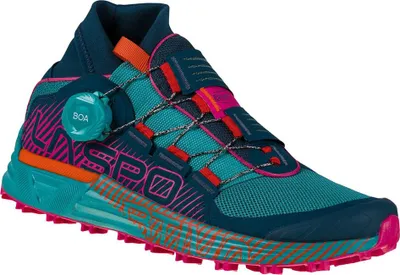 Zdjęcie produktu dla Cyklon Woman, obuwie do biegania górskiego La Sportiva, 39,5, Storm Blue/Cherry Tomato (niebieski) - La Sportiva
