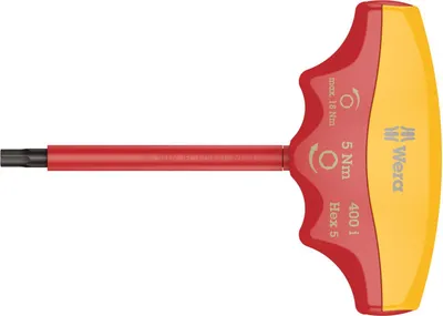 Produktbild von Wera 400 i Hex, Drehmomentschlüssel, Mechanisch, 1/2", 4 - 5 Nm, Rot, Gelb, 155 mm
