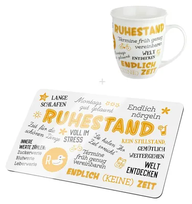 Geschenkset für Rentner: Jumbobecher & Schneidebrett