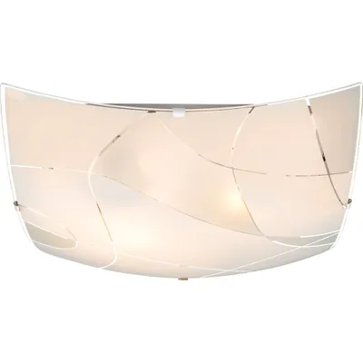 Produktbild von Deckenleuchte, Chrom, Glas satiniert, Dekorlinien, L 30 cm