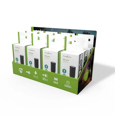Obrázek produktu pro Nedis LTRH06WBK, Ruční svítilna, Černá, Hliník, Knoflíky, IPX4, -20 - 40 °C