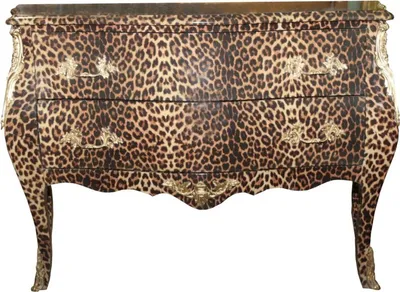 Zdjęcie produktu dla Casa Padrino komoda w stylu barokowym lampart z metalowymi aplikacjami w kolorze złotym 123 cm - meble w stylu barokowym