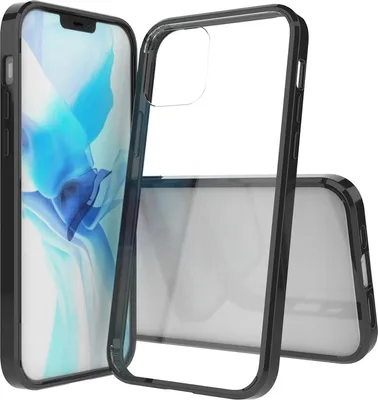 Produktbild von Mobigear Crystal Schutzhülle für iPhone 12 Pro, Hartschale, Rückseite - Schwarz / Transparent