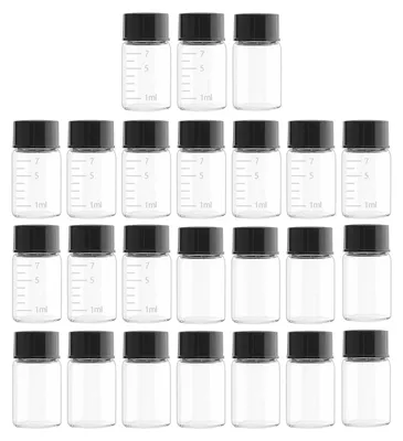 24er-Pack 7 ml klare Glas-Monsterfläschchen mit Deckel