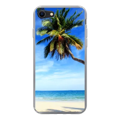 Produktbild von MuchoWow® Handyhülle Schutzhülle Hülle für iPhone 7 Palmen - Strand - Meer Silikon Softcase Handy Hülle - Kartenhalter