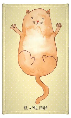 Produktbild von Mr. & Mrs. Panda gäste wc handtuch Katze Umarmen - Gelb Pastell - Geschenk, Familie, Klein, Gäste-WC, Beste Freunde, Cat, Gästehandtuch 30x50, Frotteetuch, Cats