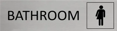 Produktbild von CombiCraft Aluminium Türschild Bathroom Genderneutral 165x45mm mit 3M-Tape zur Befestigung, einfache Kennzeichnung von Räumen und Bereichen
