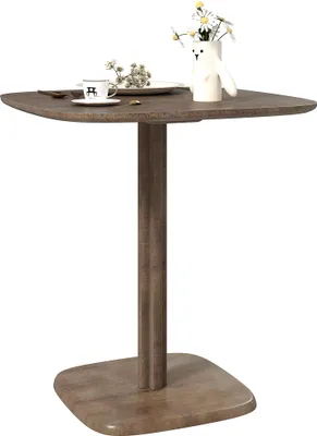 Produktbild von HOMCOM Esstisch für 4 Personen, moderner Küchentisch mit Tischplatte in Holzoptik, 70 x 70 cm, Braun