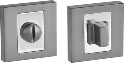 Produktbild von Quadratische WC-Scheibe für INFINITY-Griffe (PLATON, APOLLO, ITALIA, CONCEPT) Graphit-Chrom