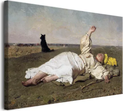 Produktbild von Leinwandbild Reproduktion des Porträts Altweibersommer von Józef Chełmoński 80x120