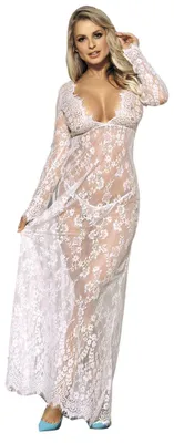 Imagen del producto de Vestido largo de corte en V y mangas largas para mujer
