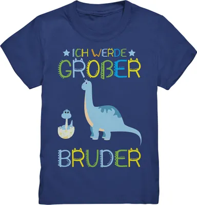 Produktbild von Dinosaurier Großer Bruder Dino T-Shirt – Indigo / 122/128 (7-8)