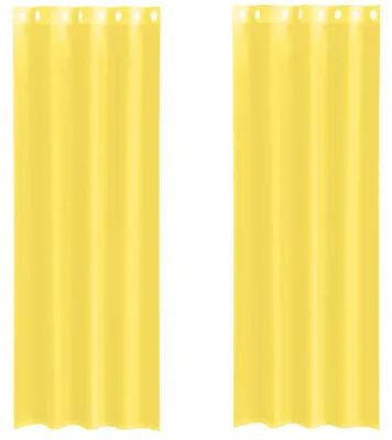Produktbild von vidaXL Voile Vorhänge mit Ösen 2 Stk. Gelb
