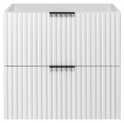 Zdjęcie produktu dla Szafka Łazienkowa Wisząca Pod Umywalkę 60X46 Cm Flisan Biała Ryflowana