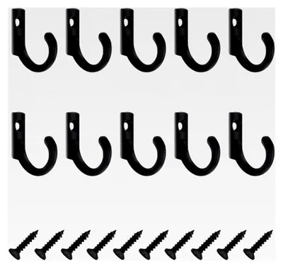 Produktbild von Schraubhaken, Vintage Haken, Wandhaken Schwarz, Zinklegierung, Einzeln, für Schlafzimmer und Küche, 10 Stück
