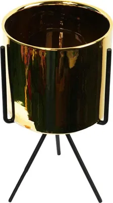 Zdjęcie produktu dla Złota Ceramiczna Osłonka na Metalowym Trojnogu 27 cm