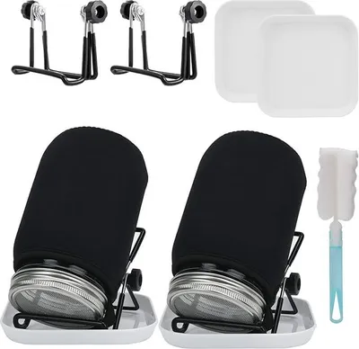 Produktbild von Sprossen Keimglas, Sprossen Keimgerät, Sprossenglas Keimglas 2er Set mit Deckel & Sieb, für Sprossen Zucht, Keimschale, Microgreens