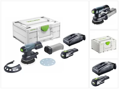 Obrázek produktu pro Festool ETSC 125-Basic akumulátorová náhodná orbitální bruska 18 V 125 mm bezkartáčová + 1x akumulátor 3,0 Ah + nabíječka + systainer