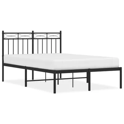 Produktbild von Bettgestell mit Kopfteil Metall Schwarz 120x200 cm