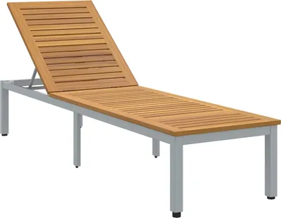 Produktbild von vidaXL Sonnenliege Grau 200 x 55 x 35 cm Massivholz Akazie