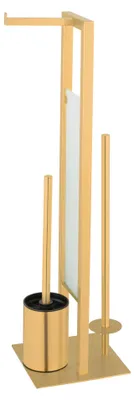 Produktbild von WENKO Stand WC-Garnitur Mod. Rivalta Gold, Edelstahl rostfrei