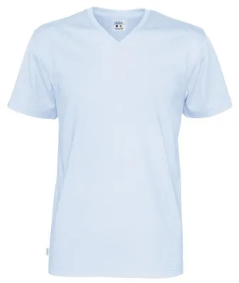 Produktbild von Cottover - T-Shirt für Herren/Damen Uni, V-Ausschnitt, Baumwolle ET549 (M) (Himmelblau)