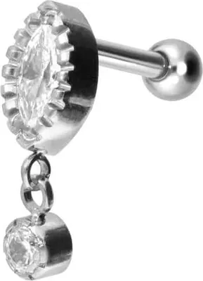 Produktbild von Ohrpiercing Titan Ohrpiercing KRISTALLTROPFEN + KRISTALL