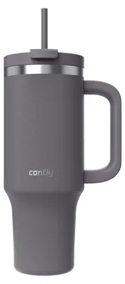 Image de ContiGo! Streeterville THERMALOCK, usage quotidien, 1 200 ml, couvercle avec paille, acier inoxydable, gris, Darkstone