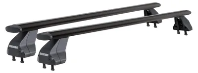 Obrázek produktu pro Menabo Omega Plus Black | Střešní nosič pro Volkswagen - T6 Transporter (od roku 2015) - Hliník - Délka 130 cm - Nosnost 75 kg - Balení 2 kusů