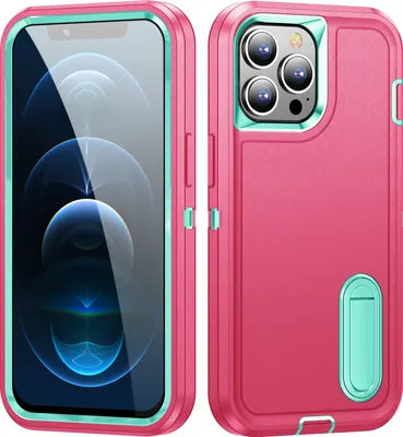 Immagine prodotto di Custodia per iPhone 12 / 12 Pro Hybrid Custodia protettiva antiurto a tre strati con supporto Rosa