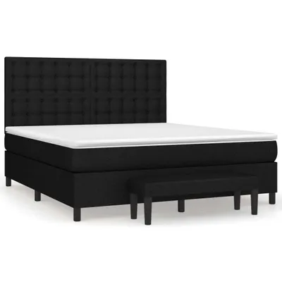 Produktbild von Boxspringbett mit Matratze Schwarz 180x200 cm Stoff
