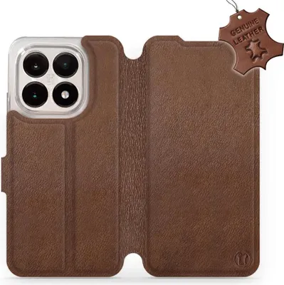 Produktbild von Echtleder Handyhülle für Xiaomi 15T, Mobiwear Leather, Braun