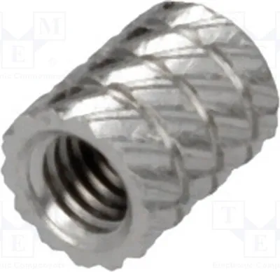 Produktbild von 10x Gewindeeinsatz Nickel L: 5,9mm M3 Messing ØAußen: 4,5mm 11M3NI Gewindeeinlagen