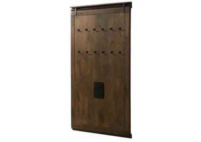 Produktbild von MASSIVMOEBEL24 Wandgarderobe Mango 100x8x190 braun lackiert RAILWAY #4008