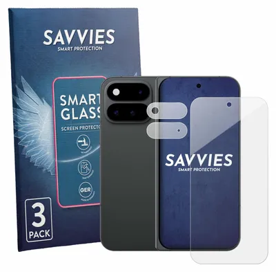 Produktbild von 3x Savvies Schutzglas Folie für Google Pixel 11 Pro Fold (Display+Kamera) 9H Panzer Schutzfolie Glas Displayschutz klar transparent