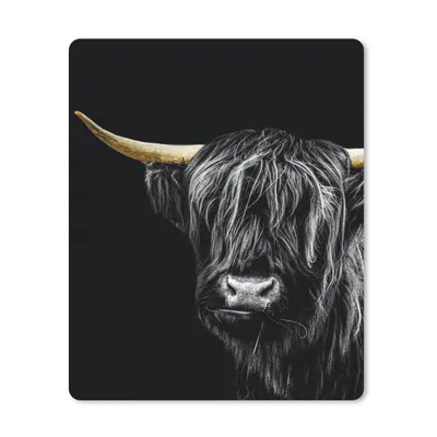 Produktbild von MuchoWow® Mauspad Mousepad Schottischer Highlander - Horn - Gold 19x23 cm - Mousepads - Maus Mat - Pad - Mausunterlage - Mauspads - Spielen