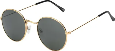 Produktbild von Damen Herren Sonnenbrille Rund Form Designer 80er Modern Urlaub Strand 30567 Schwarz-Gold
