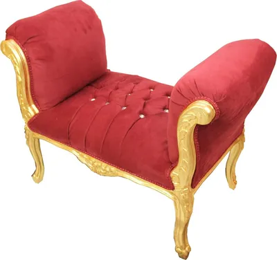 Produktbild von Casa Padrino Barock Schemel Hocker Bordeaux / Gold mit Bling Bling Glitzersteinen - Sitzbank Möbel