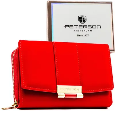 Obrázok produktu pre Peterson dámska peňaženka RFID červená 14,5 cm