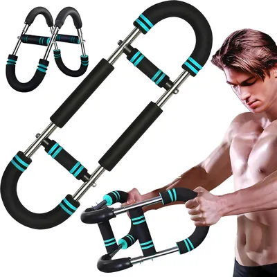 Produktbild von Twister Arm Trainer, Verstellbarer Brust Expander, Tragbarer Muskelkraftverstärker, Brusttrainer für Männer, Detachable Design, Schulter, Rücken und Unterarm Trainingsstärker, Heimtrainingsgeräte